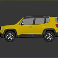 Yellow Modern SUV With Black Roof Rack And Stylish Front Grille Design