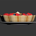 Delicious Fruit Tart Decorated with Fresh Strawberries Blueberries and Creamy Filling