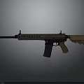 Tactical Rifle With Brown And Black Finish Long Barrel Picatinny Rail And Magazine