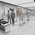 Spacious Modern Clothing Store Interior With Hanging Clothes Mannequins And Display Racks
