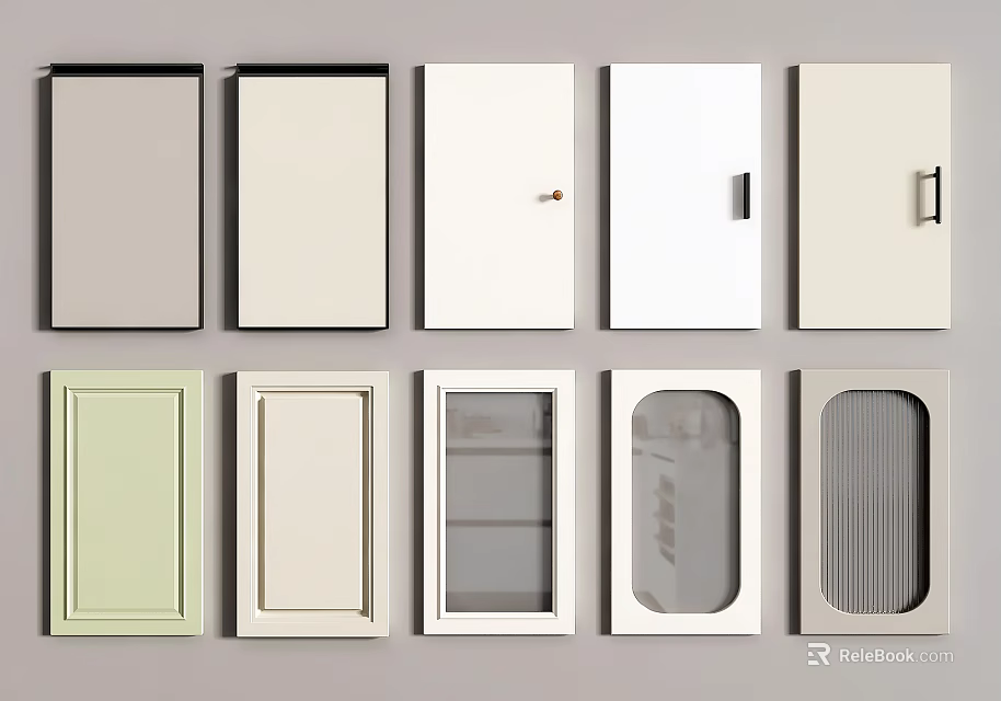 Assorted Cabinet Door Designs With Diverse Styles And Features 3d model 