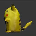 Cute Yellow Plush Doll With Black Ear Tips Red Cheeks And Standing Pose