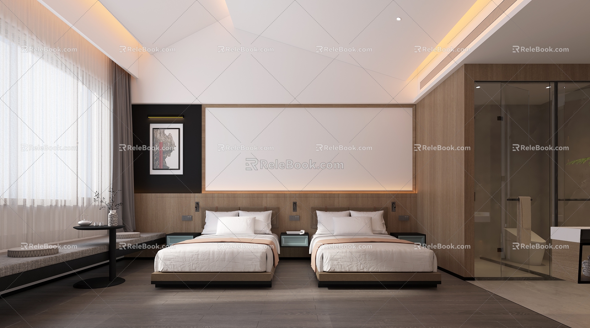 Modern Hotel Rooms 3d model