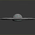Circular Metallic Object With Central Raised Dome Petal Shaped Grooves Shiny Surface And Reflection Base
