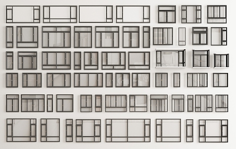 Modern casement window 3d model