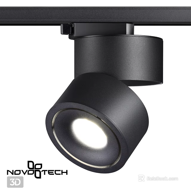 Modern Black Track Adjustable Downlight Spotlight LED Lighting Fixture 3d model 