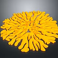 Yellow Radial Circular Artistic Structure With Petal Like Design Elements