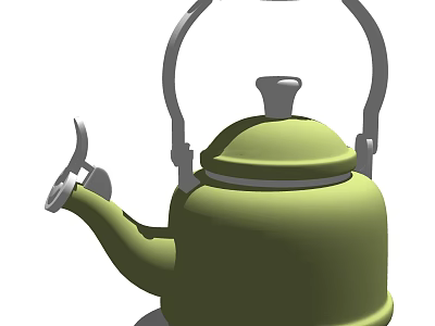 Elegant Green Teapot With Handle Spout And Lid For Modern Kitchen Use 3d model