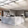 4S Dealership Modern Showroom Interior With Reception Desk And Customer Lounge Area