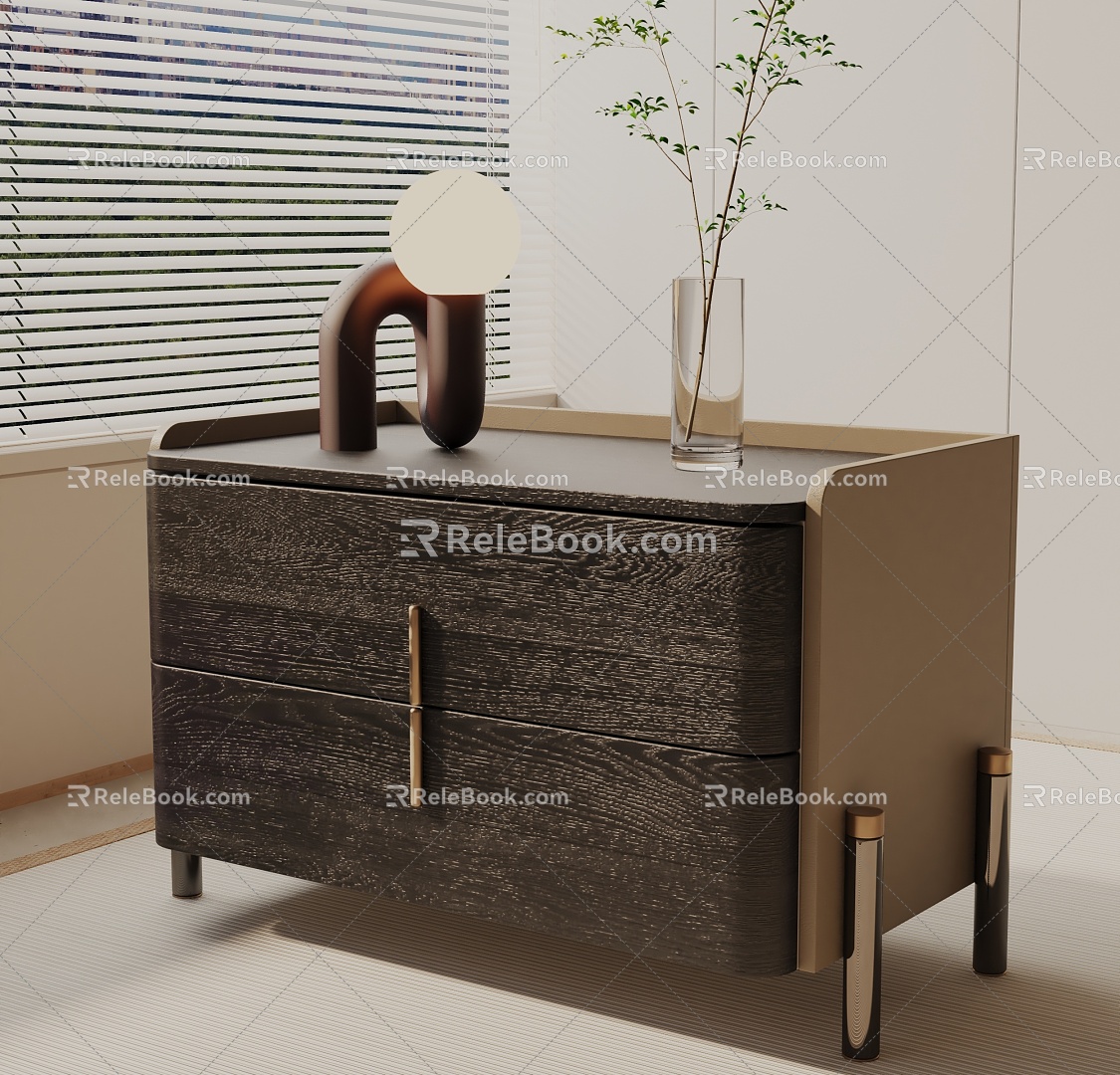 Modern Bedside Cabinet 3d model