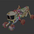 Futuristic Off Road Exploration Vehicle With Metallic Mechanical Structure And Large Wheels