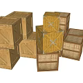 Style box packing box wooden box express box container cargo box 3d model