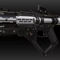 Futuristic Science Fiction Rifle Weapon With Metallic Structure And Detailed Components