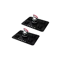 Two Black Gas Cooktops As Kitchen Appliances With Red Knobs And Burners 3d model