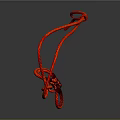 Red Rope With Intricate Knots And Loop Structure On Dark Background