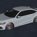 Silver Sporty Sedan Featuring Custom Wheels Modern Front Fascia And Sleek Design
