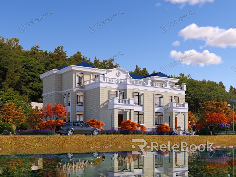 Rural houses single-family villas waterfront model