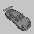 Silver Sports Car With Sleek Body Rear Spoiler And Sporty Wheels Design