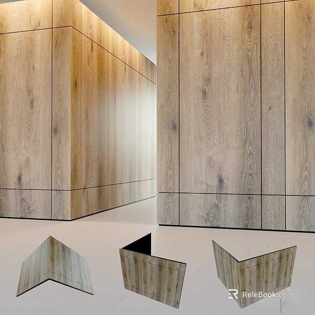 Modern Bathroom Interior Featuring Wooden Panel Walls And Minimalist Clean Layout 3d model 