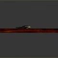 Vintage Shotgun On Red Wood Tray With Gold And Black Components Showcasing Rich Wooden Texture