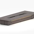 Modern Wooden Conference Table With Integrated Cable Panel And Metal Accent