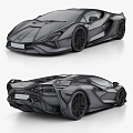 Modern sports car Lamborghini sports car 3d model