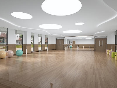 Modern Dance Room Dance Classroom 3d model