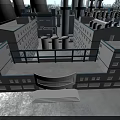Modern Industrial Factory Building With Multiple Chimneys Storage Tanks And Large Equipment