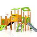 Modern slide children's combination slide 3d model