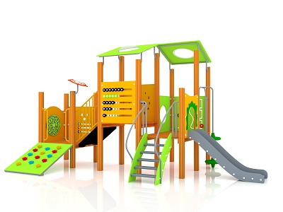 Modern slide children's combination slide 3d model