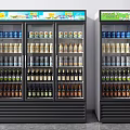 Commercial Glass Door Display Refrigerators For Storing Various Beverages On Shelves