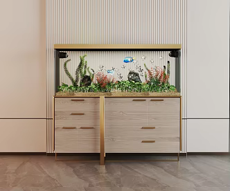 Modern Fish Tank Glass Fish Tank Aquarium Display Cabinet Side Cabinet 3d model