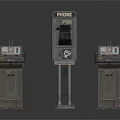 Vintage Public Phone Booth With Retro Control Consoles And Classic Design Elements