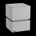 Modern Dark Brown Wooden Cube Stool With Natural Wood Grain Stacked Decorative Design