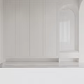 Elegant Modern Shoe Cabinet Interior Design With Built in White Finish And Sleek Storage