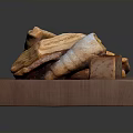 Freshly Baked Flaky Pastry Snacks Triangular and Rolled Arranged on Wooden Tray