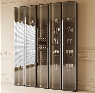 Glass Wine Cabinet 3d model