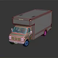 Green Cab Gray Cargo Box Commercial Delivery Truck With Reflective Surface 3d model