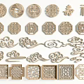 Chinese-style Carved Pattern Totem Window Carved Pane 3d model