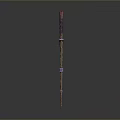 Colorful Fish Hanging On Curved Wooden Fishing Rod With Red Parts And White Line