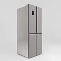 Silver Stainless Steel Double Door Refrigerator Freezer With Smart Digital Display For Modern Kitchen