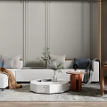 Modern Sofa Coffee Table Combination Simple 3d model