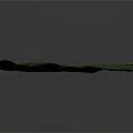 3D Green Terrain Model With Mountainous Landscape Vegetation And White Paths