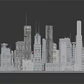 Detailed Modern City Architecture Model Featuring Tall Skyscrapers And Urban Buildings