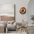 Nordic Sofa Coffee Table Combination 3d model