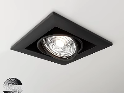 Modern Square Recessed Downlight Spotlight With Black Frame For Ceiling Lighting Fixture 3d model