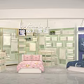 Modern Home Goods Store Showcasing Bedding Sets Pillows Blankets Shelves And Display Area