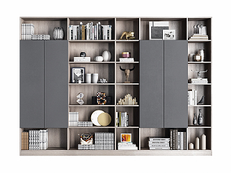 Modern Bookcase Simple Storage Cabinet 3d model