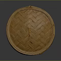 Round Traditional Bamboo Steamer with Woven Lid for Daily Kitchen Use