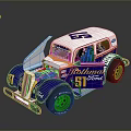 Blue And White Rothmans 51 Vintage Race Car With Open Hood And Exposed Engine